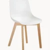 Sedia In Plastica Con Gambe In Legno Dave 2 Pz