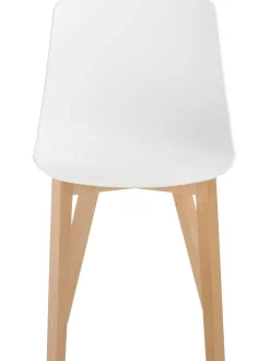 Sedia In Plastica Con Gambe In Legno Dave 2 Pz