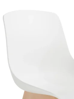 Sedia In Plastica Con Gambe In Legno Dave 2 Pz