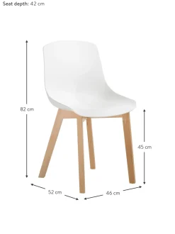 Sedia In Plastica Con Gambe In Legno Dave 2 Pz