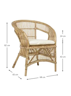 Sedia In Rattan Con Cuscino Consuelo