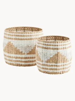 Set 2 Cesti Portaoggetti In Vimini Di Giunco Pyramid