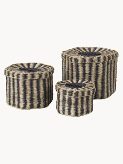 Set 3 Cofanetti Fatti A Mano In Fibra Naturale Polly