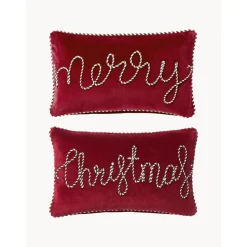 Set 2 Copricuscini In Velluto Rosso Jolly