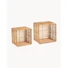 Set 2 Mensole Da Parete In Rattan Zeya