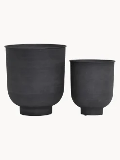 Set 2 Portavasi Grandi In Metallo Vig