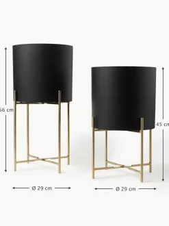 Set 2 Portavasi In Metallo Mina