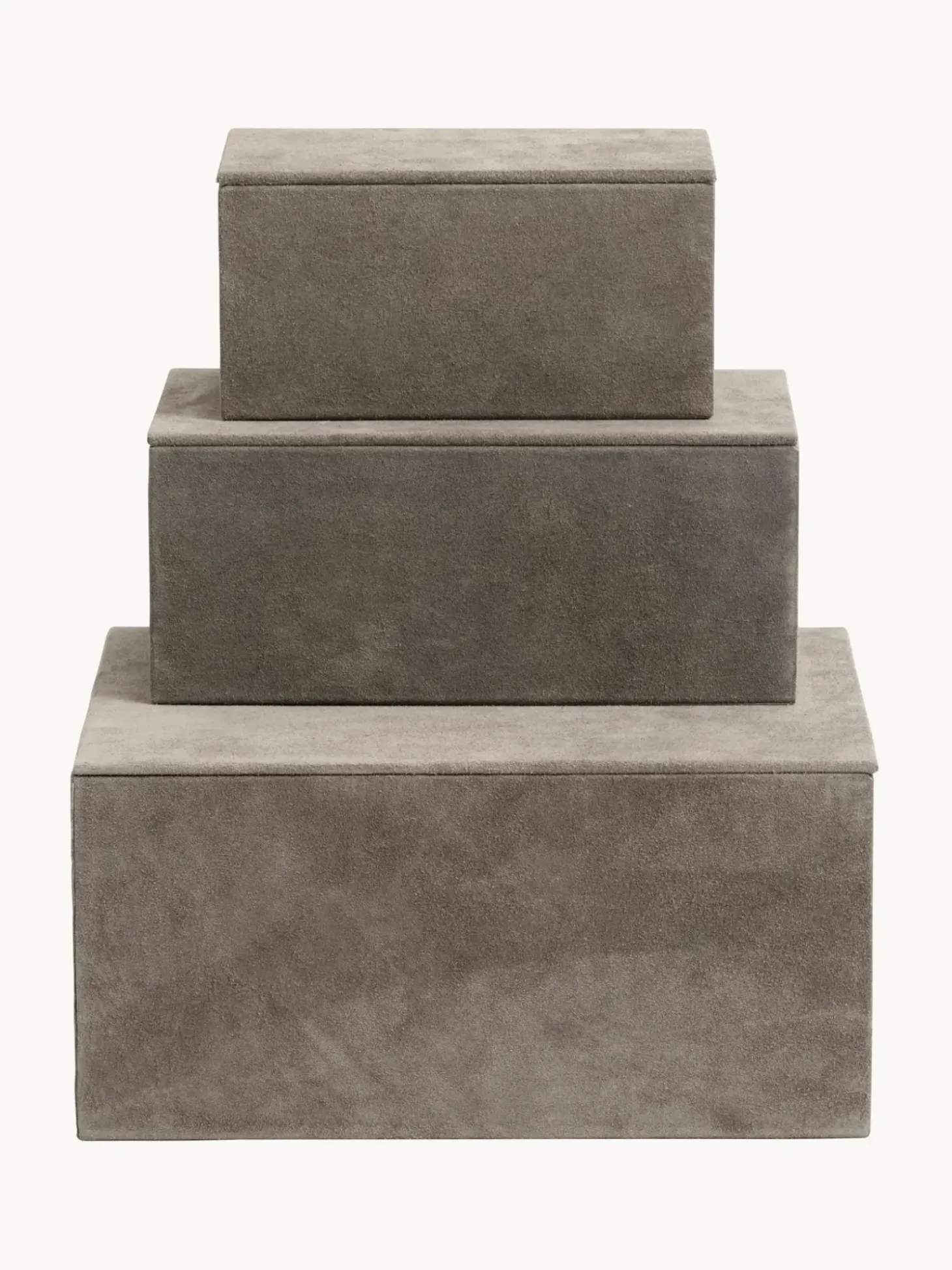 Set 3 Scatole Portaoggetti In Pelle Di Capra Mario