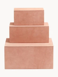 Set 3 Scatole Portaoggetti In Pelle Di Capra Mario