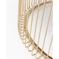 Set 2 Tavolini Da Salotto Con Piano In Vetro Wire