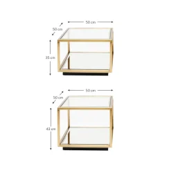 Set 4 Tavolini Da Salotto Con Lati In Vetro Luigi