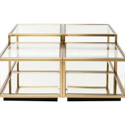 Set 4 Tavolini Da Salotto Con Lati In Vetro Luigi