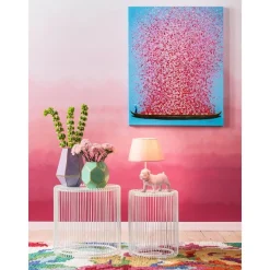 Set 2 Tavolini Da Salotto Con Piano In Vetro Wire