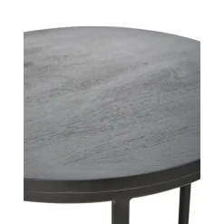 Set 2 Tavolini In Legno Di Mango Nero Andrew