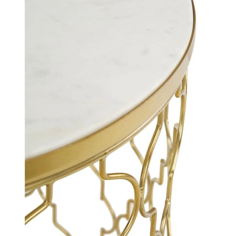 Set 2 Tavolini In Marmo Blake