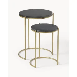 Set 2 Tavolini In Marmo Ella