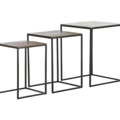 Set 3 Tavolini In Metallo Dwayne