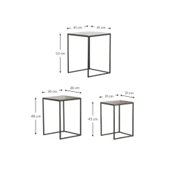 Set 3 Tavolini In Metallo Dwayne