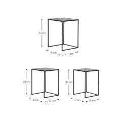 Set 3 Tavolini In Metallo Dwayne