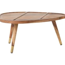 Set 2 Tavolini Ovali Da Salotto In Legno Di Sheesham Sham