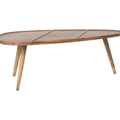 Set 2 Tavolini Ovali Da Salotto In Legno Di Sheesham Sham