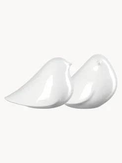 Set 2 Uccelli Decorativi In Porcellana Alassio