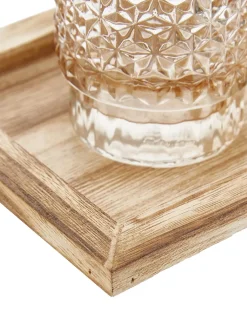 Set Portacandele Con Vassoio In Legno Elviena 6 Pz