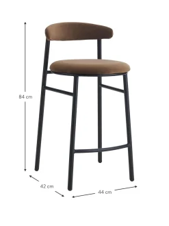 Sgabello Alto In Velluto Doggi