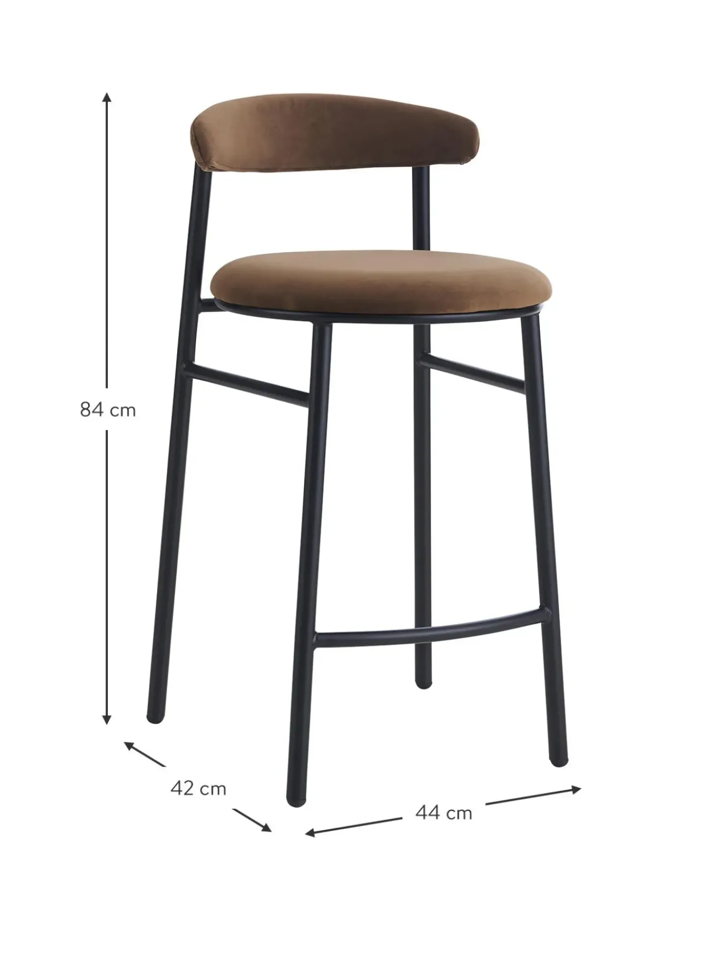 Sgabello Alto In Velluto Doggi