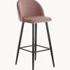Sgabello Alto Rosa Amy In Velluto
