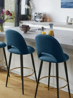 Sgabello Cucina In Velluto Rachel