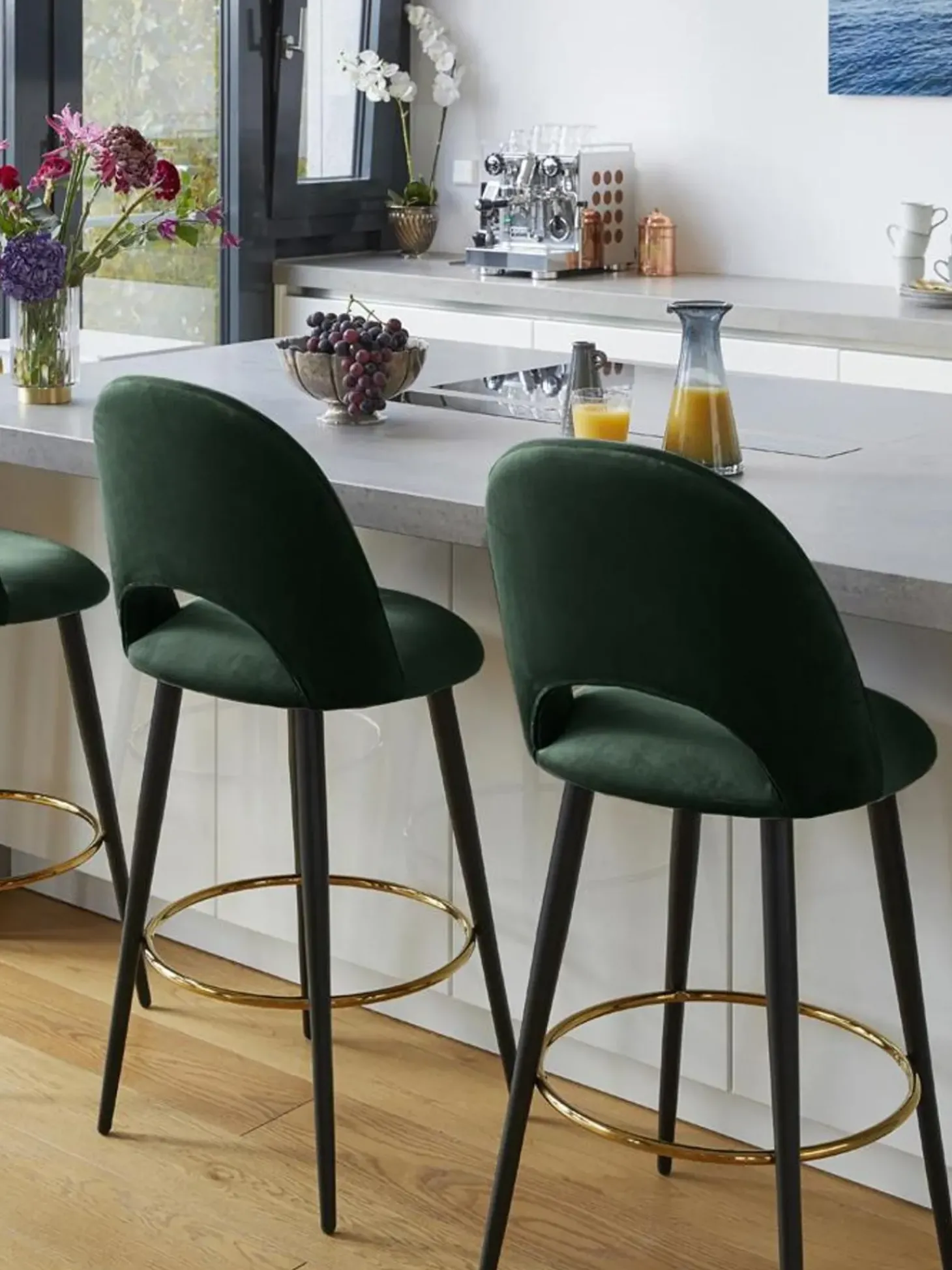 Sgabello Cucina In Velluto Rachel