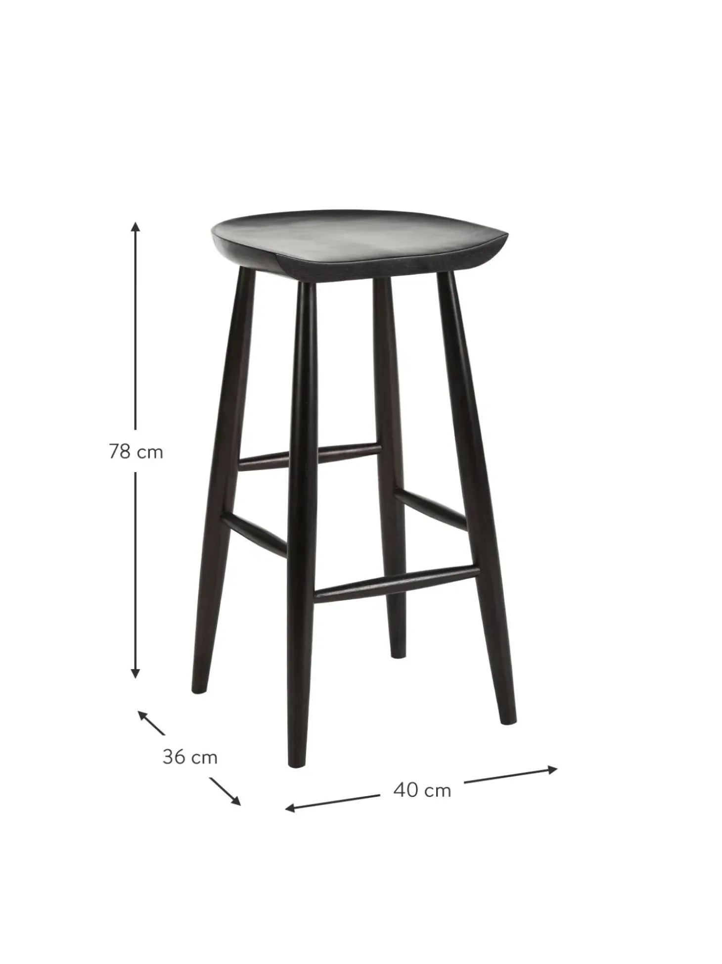 Sgabello Da Bar In Legno Di Mango Nino