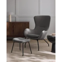 Sgabello Imbottito Con Gambe In Metallo Wing