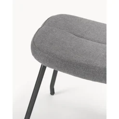 Sgabello Imbottito Con Gambe In Metallo Wing