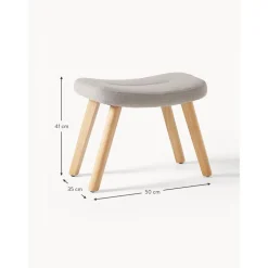 Sgabello Imbottito Con Gambe In Legno Wing