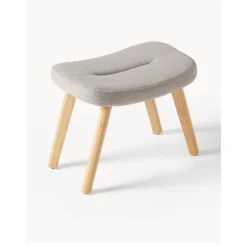 Sgabello Imbottito Con Gambe In Legno Wing