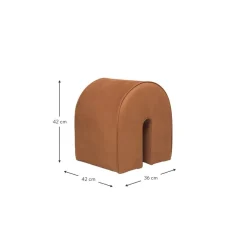 Sgabello Imbottito In Pelle Nabuk Curved