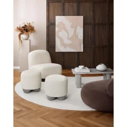 Sgabello Imbottito Lino