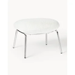 Sgabello In Boucle Con Piedini In Metallo Luan