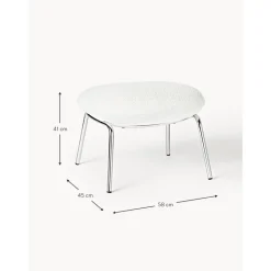 Sgabello In Boucle Con Piedini In Metallo Luan