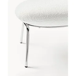 Sgabello In Boucle Con Piedini In Metallo Luan