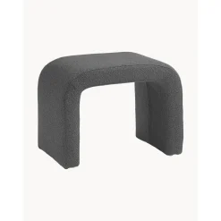 Sgabello In Tessuto Boucle Grigio Penelope