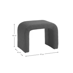 Sgabello In Tessuto Boucle Grigio Penelope