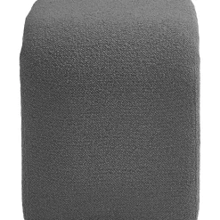 Sgabello In Tessuto Boucle Grigio Penelope