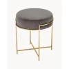 Sgabello In Velluto Con Struttura In Metallo Madeleine