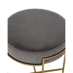 Sgabello In Velluto Con Struttura In Metallo Madeleine