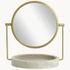 Specchio Cosmetico Con Base In Marmo Haja