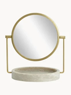 Specchio Cosmetico Con Base In Marmo Haja