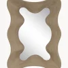 Specchio Da Parete Con Cornice Ondulata In Legno Di Mango Riva